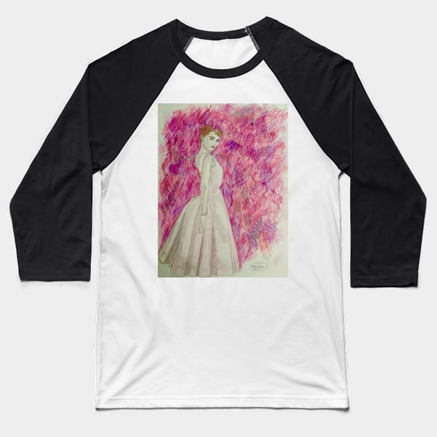 Audrey Hepburn Baseball T-Shirt by BryanWhipple